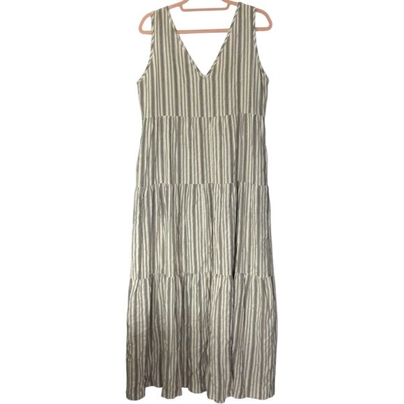 Cozy Co. Striped Maxi Dress Sz Small Sleeveless Cotton Blend Pockets Beachy Boho - Picture 2 of 14